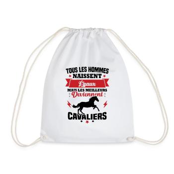 Les meilleurs hommes deviennent Cavaliers humour - Sac de sport léger - blanc - Devant