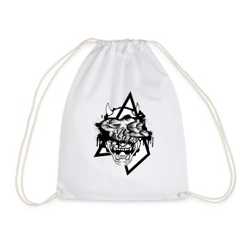 Oni Mask Japanisch - Turnbeutel - Weiß - Vorne