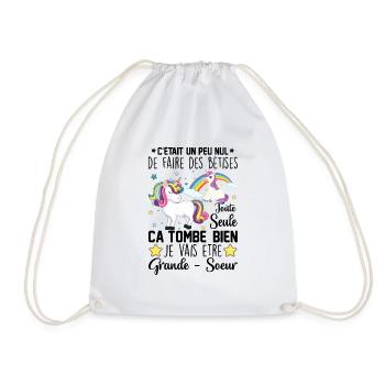 Je vais être grande soeur - Sac de sport léger - blanc - Devant