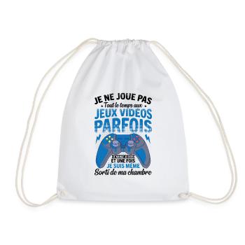 Je ne joue pas tout le temps aux jeux vidéos - Sac de sport léger - blanc - Devant