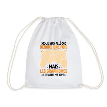 Humour cadeau console graphisme jeux vidéo - Sac de sport léger - blanc - Devant