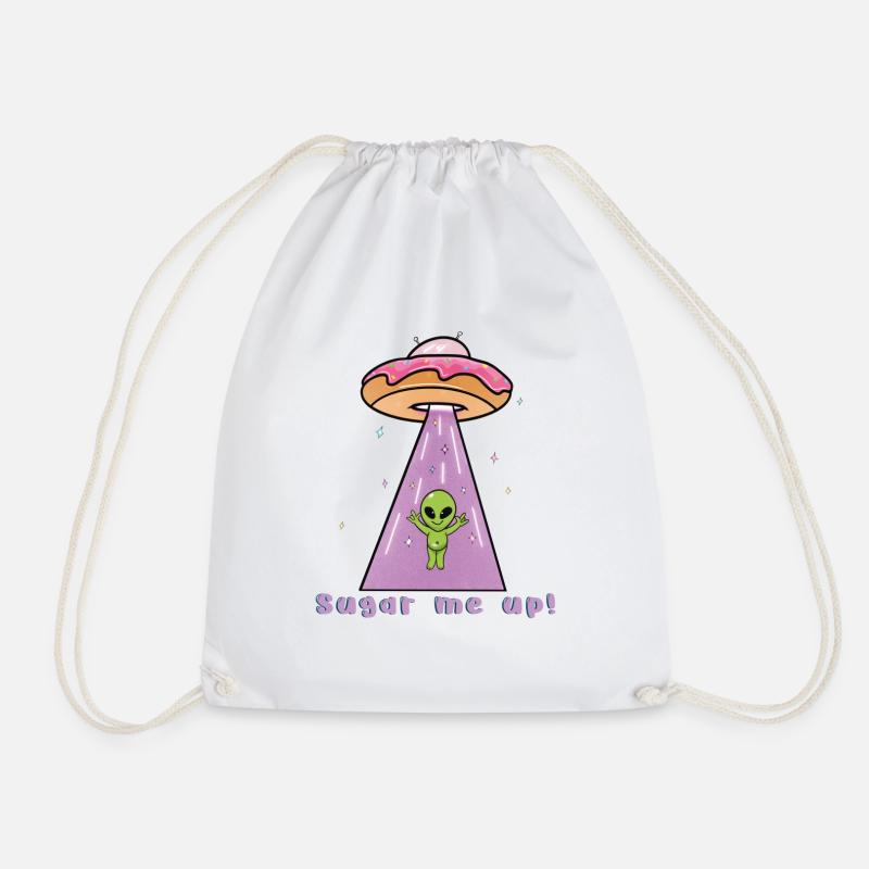Space Donut - Sugar me up - Drawstring Bag - white