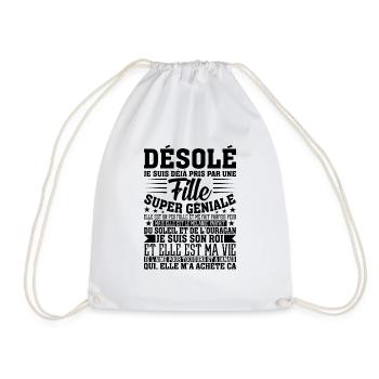 Je suis déjà pris par une fille super géniale - Sac de sport léger - blanc - Devant