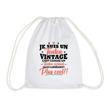 Je suis tonton vintage c'est comme tonton normal - Sac de sport léger - blanc - Devant