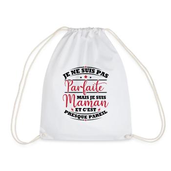 Je suis une maman et c'est presque pareil - Sac de sport léger - blanc - Devant