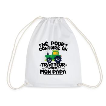 Né pour conduire des tracteurs avec mon papa - Sac de sport léger - blanc - Devant