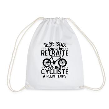 Pas à la retraite je suis cycliste à temps plein - Sac de sport léger - blanc - Devant