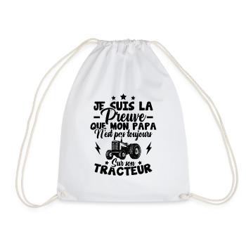 Preuve que mon papa tracteur, Papa agriculteur - Sac de sport léger - blanc - Devant