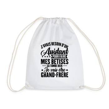 Je vais être grand frère, Futur grand frère - Sac de sport léger - blanc - Devant