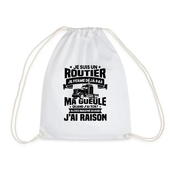 Je suis un routier, Humour routier - Sac de sport léger - blanc - Devant