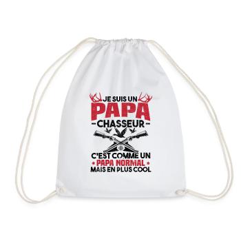 Un papa chasseur c'est comme un papa normal - Sac de sport léger - blanc - Devant