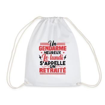 Un gendarme heureux le lundi s appelle un retraité - Sac de sport léger - blanc - Devant