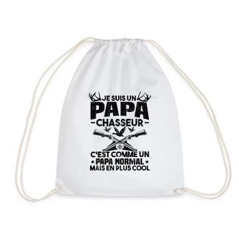 Un papa chasseur c'est comme un papa normal - Sac de sport léger - blanc - Devant