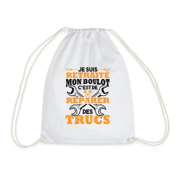 Retraité mon boulot est de réparer des trucs - Sac de sport léger - blanc - Devant