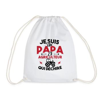 Papa et agriculteur - Sac de sport léger - blanc - Devant