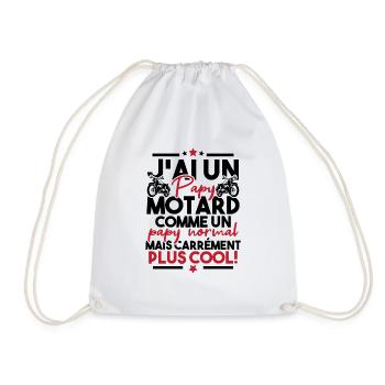J ai un papy motard comme un papy normal - Sac de sport léger - blanc - Devant
