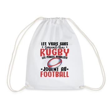 Les vrais gars jouent au rugby humour rugbyman - Sac de sport léger - blanc - Devant