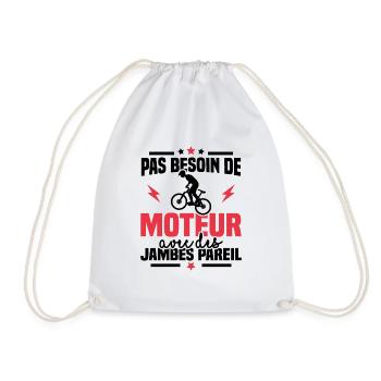 Humour cycliste, pas besoin de moteur - Sac de sport léger - blanc - Devant