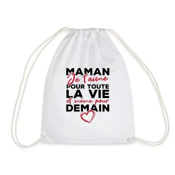 Maman je t'aime pour toute la vie - Sac de sport léger - blanc - Devant