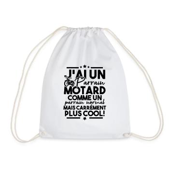 J ai un parrain motard comme un parrain normal - Sac de sport léger - blanc - Devant