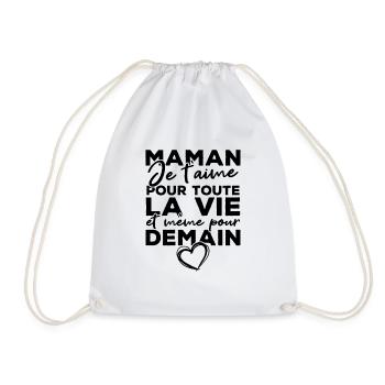Maman je t'aime pour toute la vie - Sac de sport léger - blanc - Devant