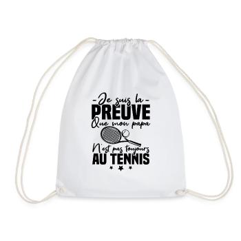 Preuve que mon papa tennis, Humour tennis - Sac de sport léger - blanc - Devant