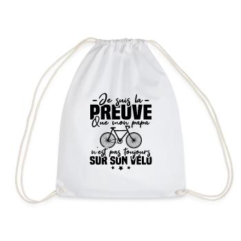 Preuve que papa n'est pas toujours sur son vélo - Sac de sport léger - blanc - Devant