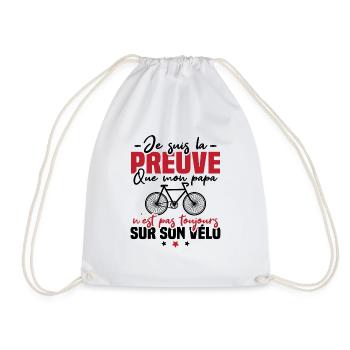 Preuve que papa n'est pas toujours sur son vélo - Sac de sport léger - blanc - Devant