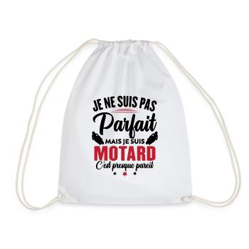 Je ne suis pas parfait mais je suis motard - Sac de sport léger - blanc - Devant