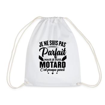 Je ne suis pas parfait mais je suis motard - Sac de sport léger - blanc - Devant