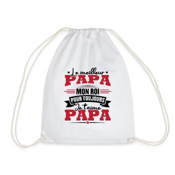 Le meilleur papa mon roi, je t'aime papa - Sac de sport léger - blanc - Devant