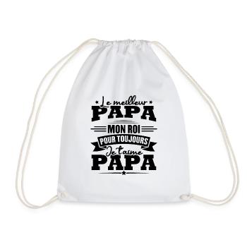 Le meilleur papa mon roi, je t'aime papa - Sac de sport léger - blanc - Devant