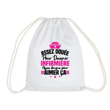 Assez douée pour devenir infirmière - Sac de sport léger - blanc - Devant