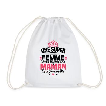 Une super femme donne une maman exceptionnelle - Sac de sport léger - blanc - Devant