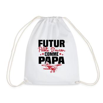 Futur Pilote d'avion comme Papa - Sac de sport léger - blanc - Devant