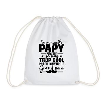 Papy car je suis trop cool / Cadeau grand-père - Sac de sport léger - blanc - Devant