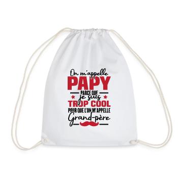 Papy car je suis trop cool / Cadeau grand-père - Sac de sport léger - blanc - Devant