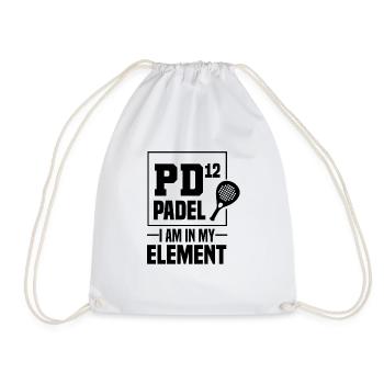 Padel Tennis Paddle Padel Ball Paddling Padel Tennis - Drawstring Bag - white - Front