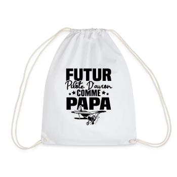 Futur Pilote d'avion comme Papa - Sac de sport léger - blanc - Devant