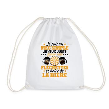 Je veux juste jouer aux fléchettes et bière - Sac de sport léger - blanc - Devant