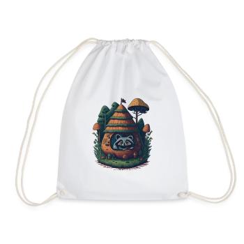Raton laveur à Cottagecore Home - Sac de sport léger - blanc - Devant