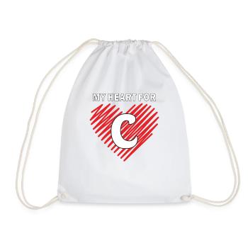 MY HEART FOR C - Turnbeutel - Weiß - Vorne