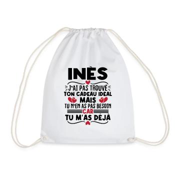 Inès j'ai pas trouvé ton cadeau idéal... - Sac de sport léger - blanc - Devant