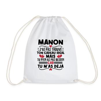 Manon j'ai pas trouvé ton cadeau idéal... - Sac de sport léger - blanc - Devant