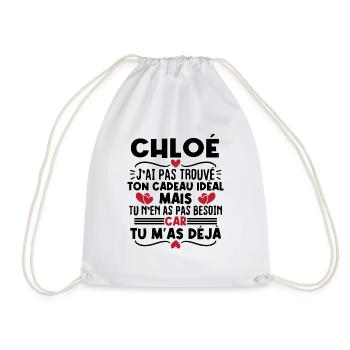 Chloé j'ai pas trouvé ton cadeau idéal... - Sac de sport léger - blanc - Devant