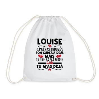 Louise j'ai pas trouvé ton cadeau idéal... - Sac de sport léger - blanc - Devant