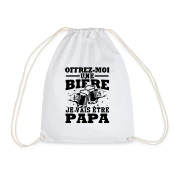 Offrez moi une bière je vais être papa - Sac de sport léger - blanc - Devant