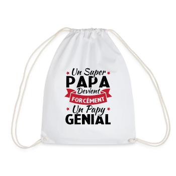 Un super papa devient forcément un papy génial - Sac de sport léger - blanc - Devant