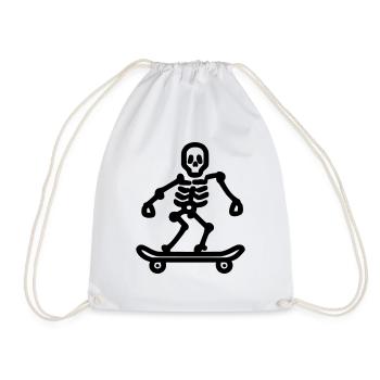 Patineur de skeleton - Sk8te pour casser les os - Sac de sport léger - blanc - Devant