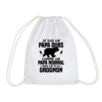 Je suis un papa ours comme un papa normal cadeau - Sac de sport léger - blanc - Devant